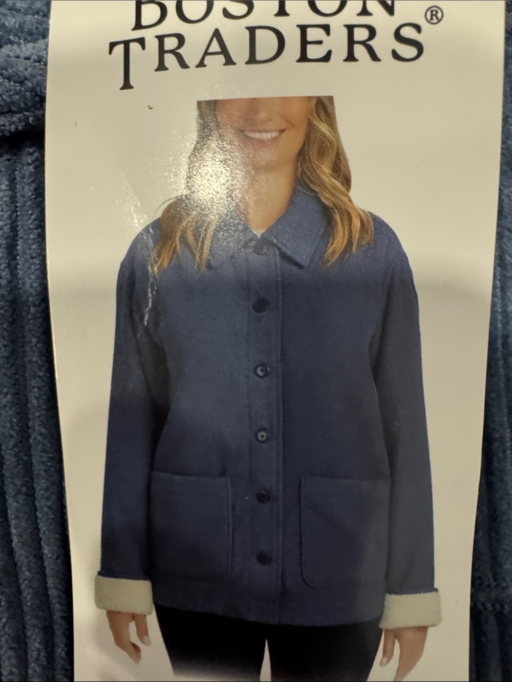 Boston Traders Blue Teddy Button-Front Jacket